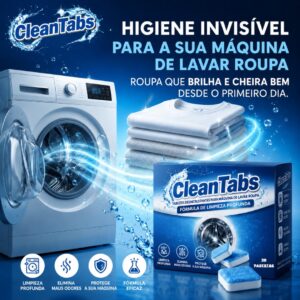 CleanTabs: Pastilhas Desincrustantes para Máquina de Lavar Roupa