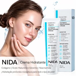 Nida: Creme hidratante com ácido hialurónico e glicerina